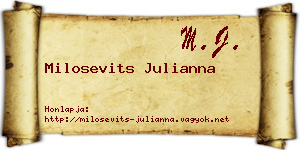 Milosevits Julianna névjegykártya